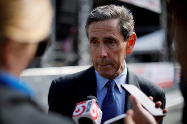 Anti-affirmative action activist Edward Blum speaks to reporters at the